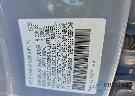 2021 Honda Accord Touring Hybrid z USA, uszkodzony, nr VIN 1HGCV3F9XMA005679